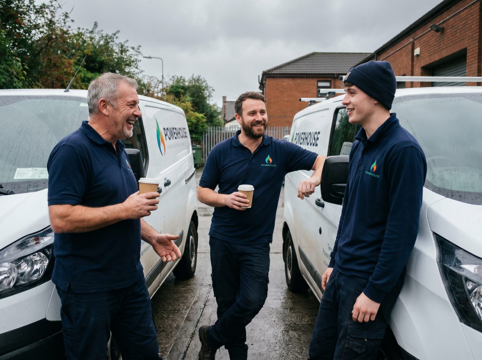 Powerhouse heating engineer at an Irish customer's door